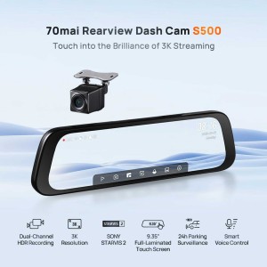 دوربین خودرو سونتی می مدل Rearview Dash Cam S500 set